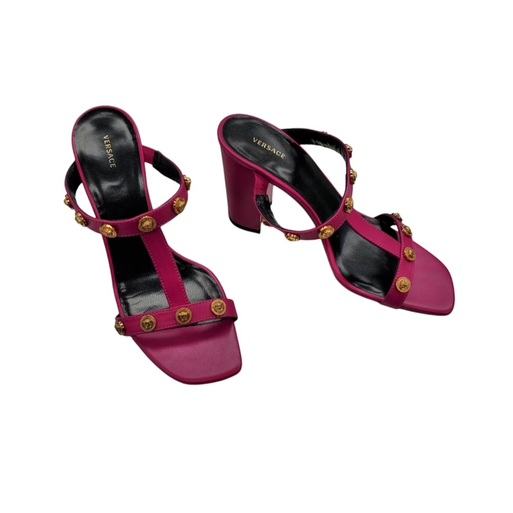 Versace Women's Pink Heeled Sandals